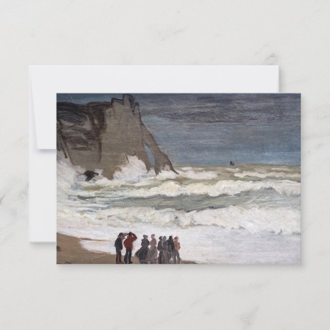 Claude Monet - Rough Sea at Etretat Dankeskarte (Vorderseite)