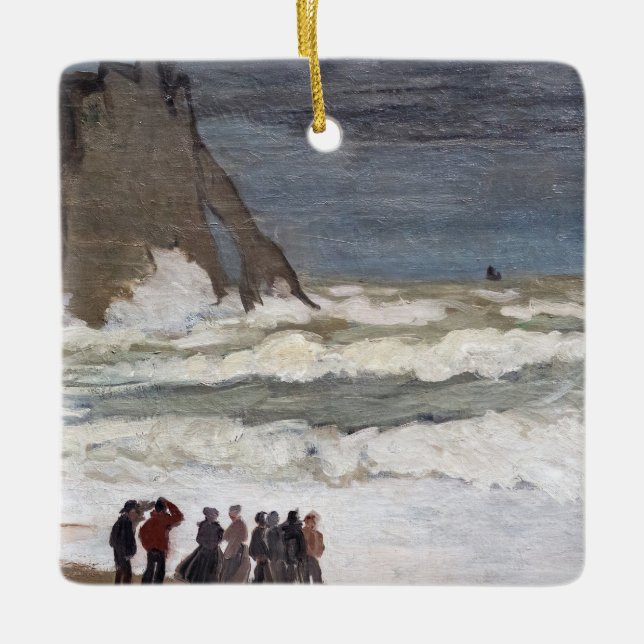 Claude Monet - Rough Sea at Etretat Keramikornament (Vorderseite)