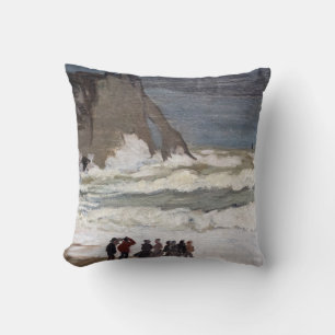 Claude Monet - Rough Sea at Etretat Kissen