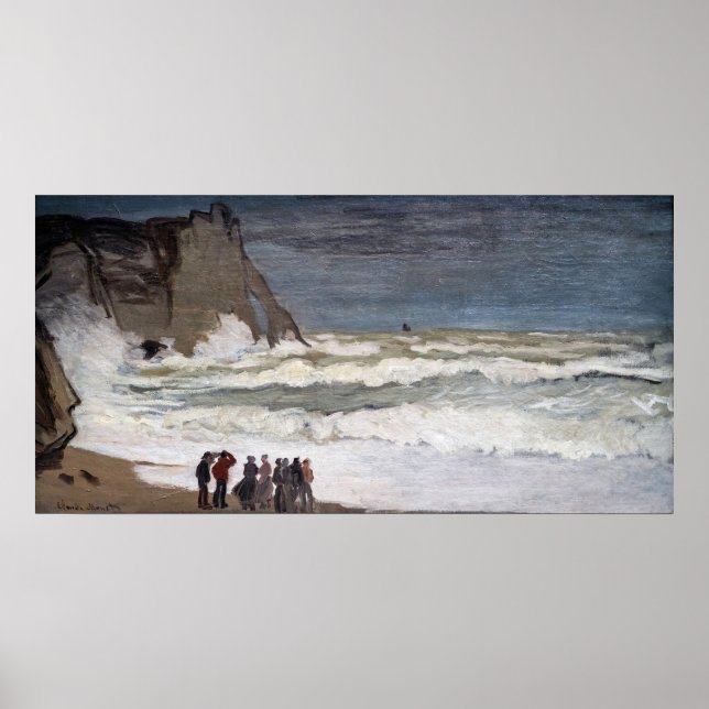 Claude Monet - Rough Sea at Etretat Poster (Vorne)