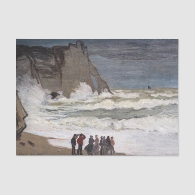 Claude Monet - Rough Sea at Etretat Seidenpapier (Vorderseite)