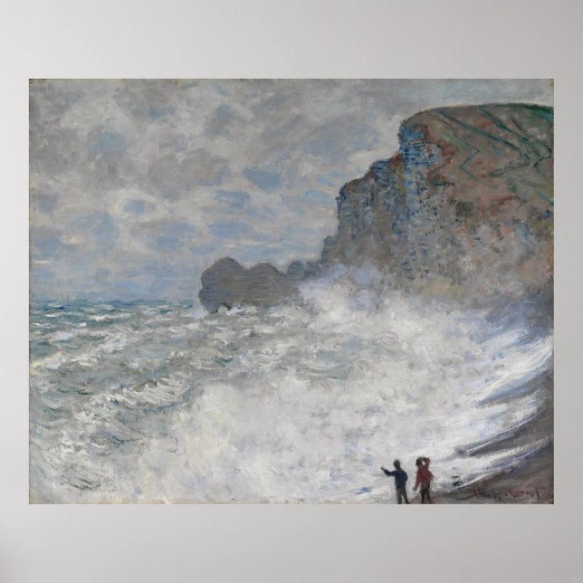 Claude Monet ~ Rough Weather at Etretat Poster (Vorne)