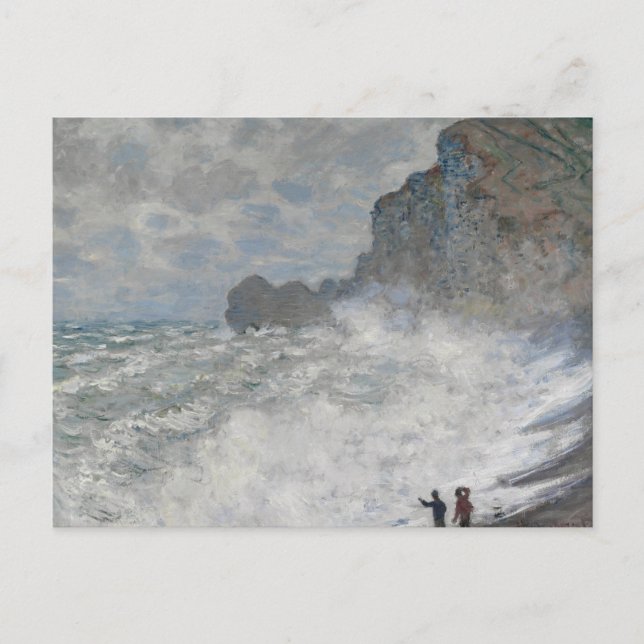 Claude Monet - Rough Weather at Étretat Postkarte (Vorderseite)