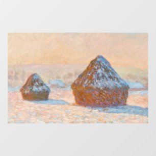 Claude Monet - Rührstäbe, Schneeeffekt, Morgen Fensteraufkleber
