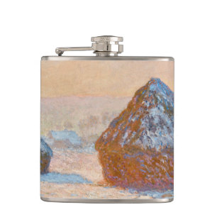 Claude Monet - Rührstäbe, Schneeeffekt, Morgen Flachmann