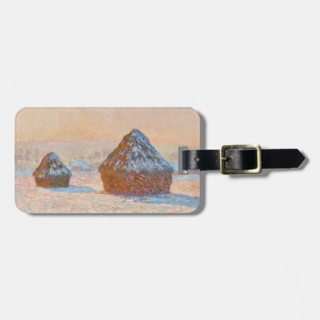 Claude Monet - Rührstäbe, Schneeeffekt, Morgen Gepäckanhänger (Vorderseite horizontal)
