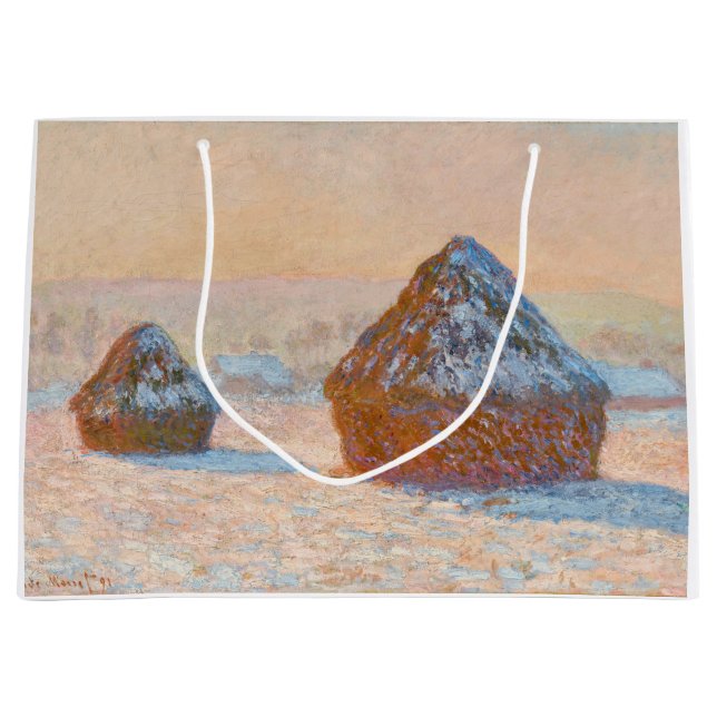 Claude Monet - Rührstäbe, Schneeeffekt, Morgen Große Geschenktüte (Vorderseite)