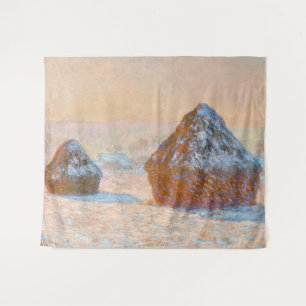 Claude Monet - Rührstäbe, Schneeeffekt, Morgen Wandteppich
