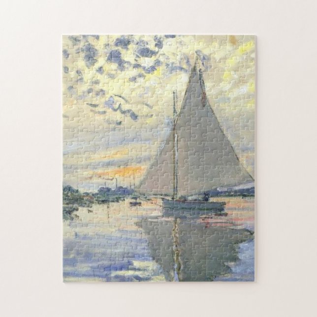 Claude Monet - Sailboat At Le Petit Gennevilliers (Vertikal)