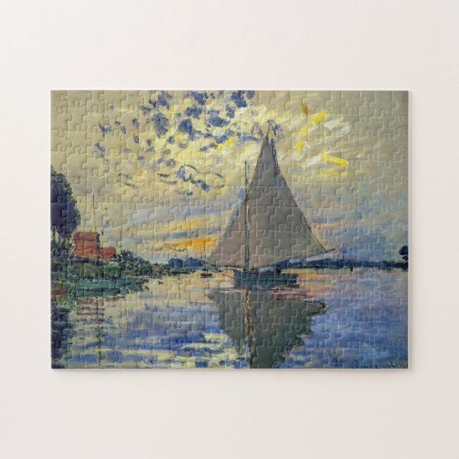 Claude Monet - Sailboat bei Le Petit-Gennevilliers (Horizontal)