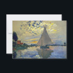 Claude Monet - Sailboat bei Le Petit-Gennevilliers Dankeskarte<br><div class="desc">Sailboat at Le Petit-Gennevilliers / Voilier au Petit-Gennevilliers - Claude Monet,  1874</div>