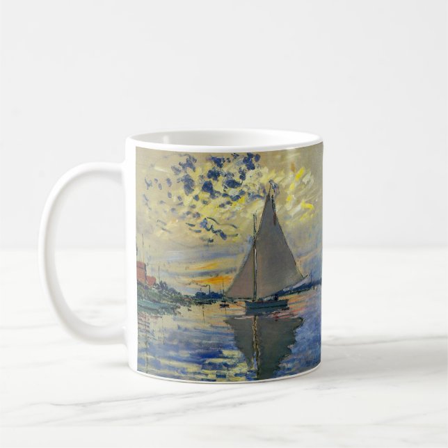 Claude Monet - Sailboat bei Le Petit-Gennevilliers Kaffeetasse (Links)
