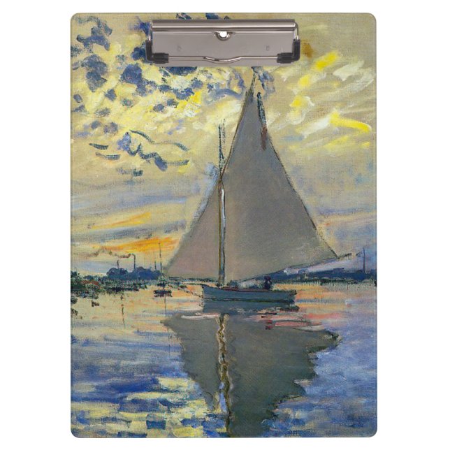 Claude Monet - Sailboat bei Le Petit-Gennevilliers Klemmbrett (Vorderseite)