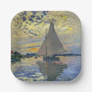 Claude Monet - Sailboat bei Le Petit-Gennevilliers Pappteller