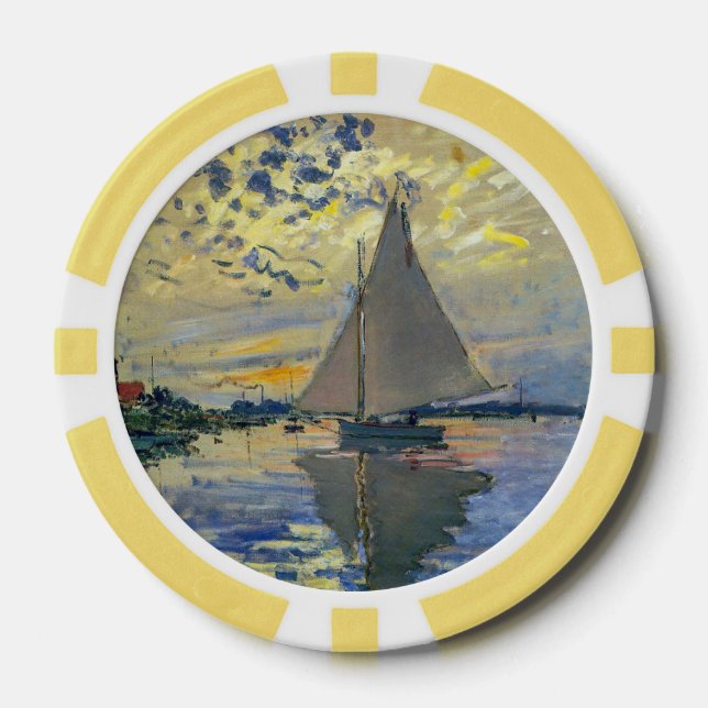 Claude Monet - Sailboat bei Le Petit-Gennevilliers Pokerchips (Vorderseite)