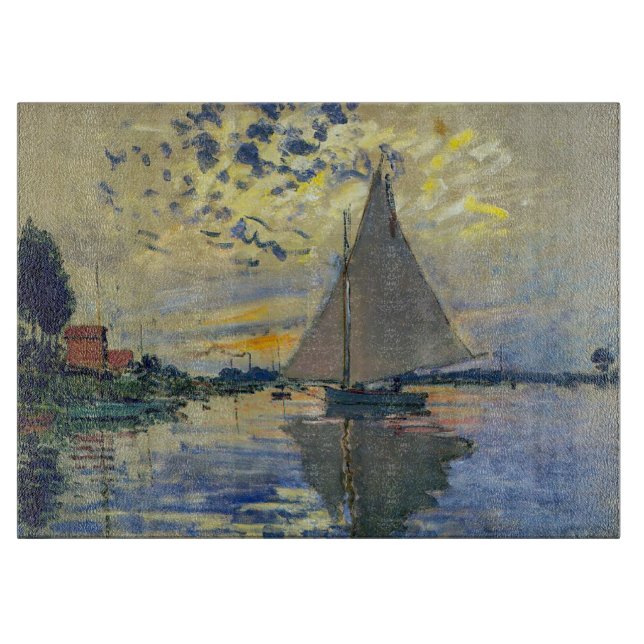Claude Monet - Sailboat bei Le Petit-Gennevilliers Schneidebrett (Vorderseite)