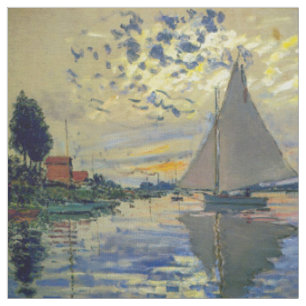Claude Monet - Sailboat bei Le Petit-Gennevilliers Stoff