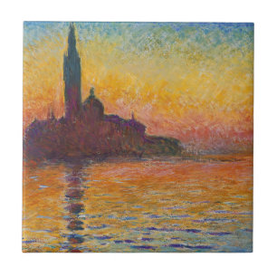 Claude Monet - San Giorgio Maggiore bei Dämmerung Fliese