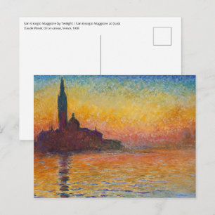 Claude Monet - San Giorgio Maggiore bei Dämmerung Postkarte