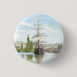 Claude Monet. Schiffe, die auf der Seine in Rouen Button