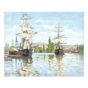 Claude Monet. Schiffe, die auf der Seine in Rouen Fotodruck
