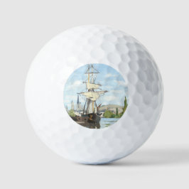 Claude Monet. Schiffe, die auf der Seine in Rouen Golfball