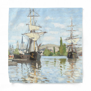 Claude Monet. Schiffe, die auf der Seine in Rouen  Halstuch