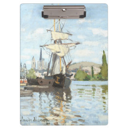 Claude Monet. Schiffe, die auf der Seine in Rouen Klemmbrett