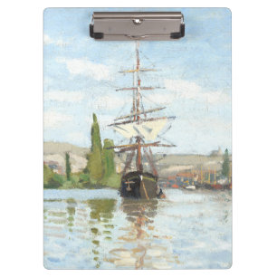 Claude Monet. Schiffe, die auf der Seine in Rouen Klemmbrett