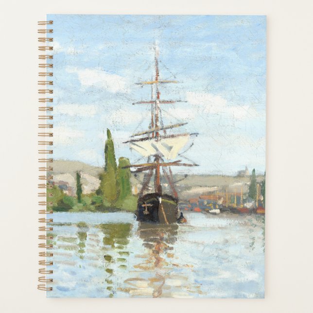 Claude Monet. Schiffe, die auf der Seine in Rouen  Planer (Vorderseite)