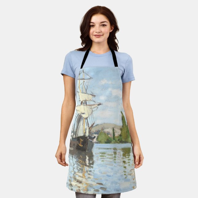 Claude Monet. Schiffe, die auf der Seine in Rouen  Schürze (Getragen)
