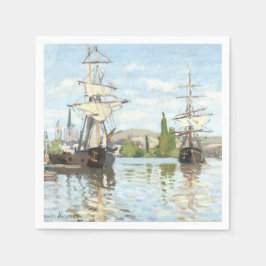 Claude Monet. Schiffe, die auf der Seine in Rouen Serviette