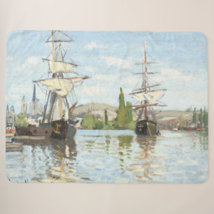 Claude Monet. Schiffe, die auf der Seine in Rouen Sherpadecke