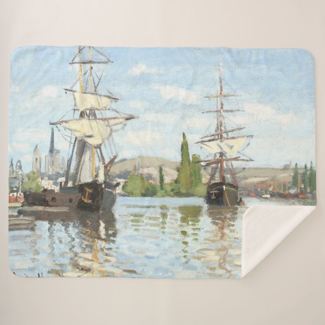 Claude Monet. Schiffe, die auf der Seine in Rouen  Sherpadecke (Vorderseite (Horizontal))