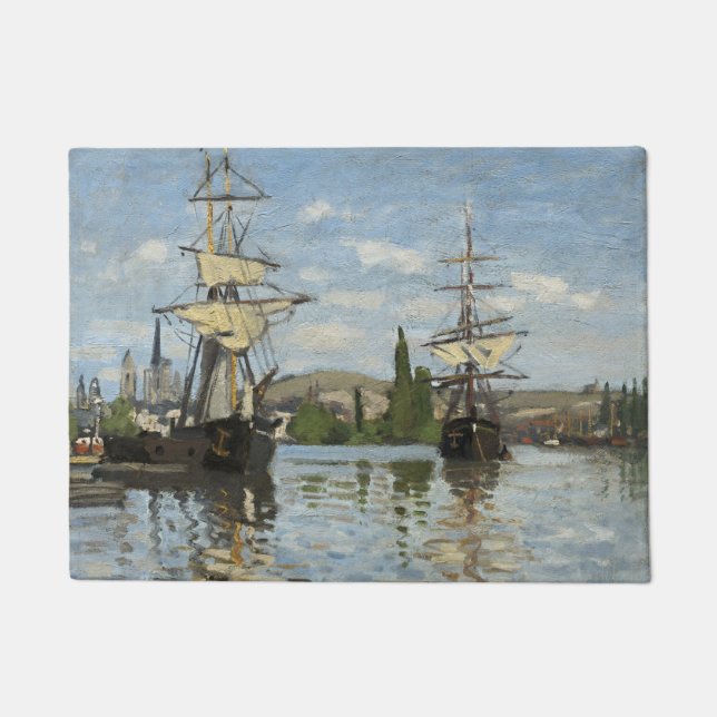 Claude Monet Schiffes auf der Seine Fußmatte (Vorderseite)