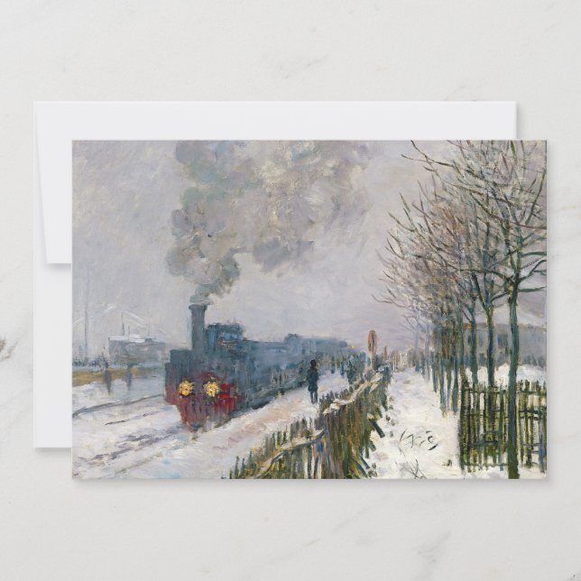 Claude Monet - Schneeausbildung / Lokomotive Dankeskarte (Vorderseite)