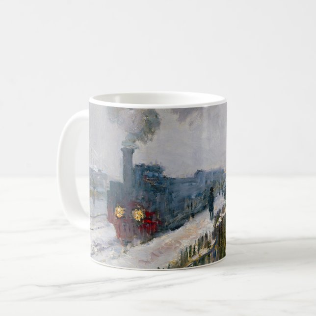 Claude Monet - Schneeausbildung / Lokomotive Kaffeetasse (Vorderseite Links)