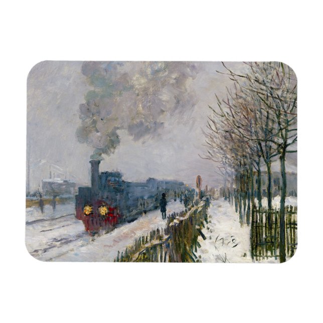 Claude Monet - Schneeausbildung / Lokomotive Magnet (Horizontal)