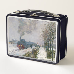 Claude Monet - Schneeausbildung / Lokomotive Metall Brotdose