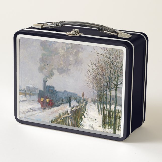 Claude Monet - Schneeausbildung / Lokomotive Metall Brotdose (Vorderseite)