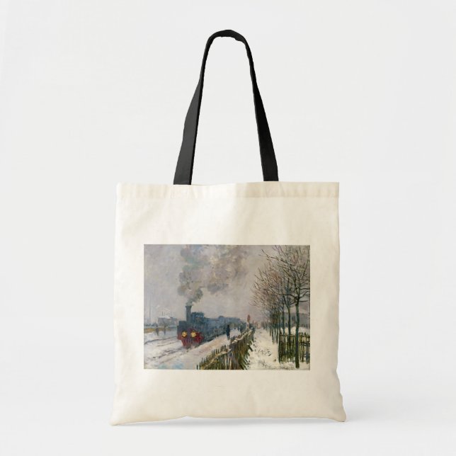 Claude Monet - Schneeausbildung / Lokomotive Tragetasche (Vorne)