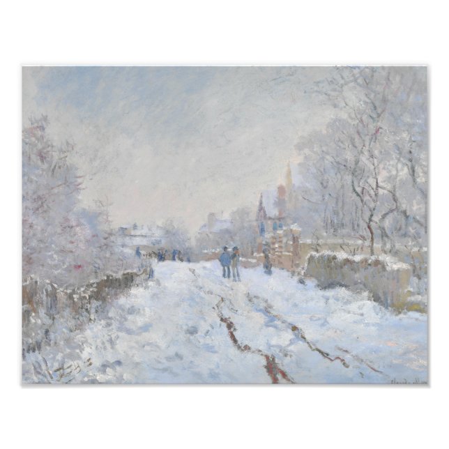 Claude Monet - Schneeszene in Argenteuil Fotodruck (Vorne)