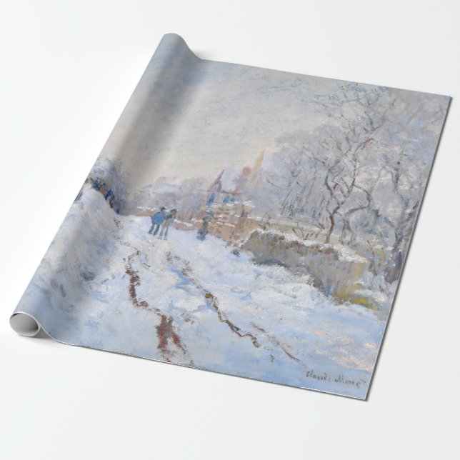 Claude Monet - Schneeszene in Argenteuil Geschenkpapier (Ungerollt)