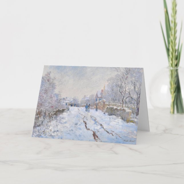 Claude Monet - Schneeszene in Argenteuil Karte (Vorderseite)