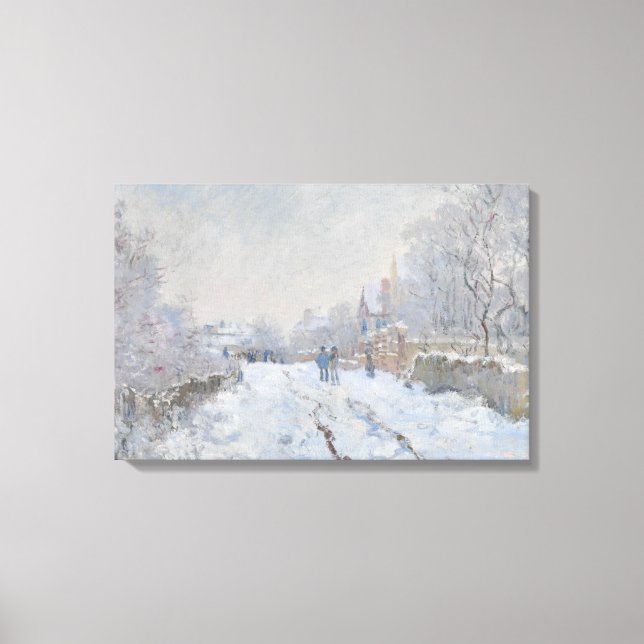 Claude Monet - Schneeszene in Argenteuil Leinwanddruck (Vorderseite)