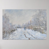 Claude Monet - Schneeszene in Argenteuil