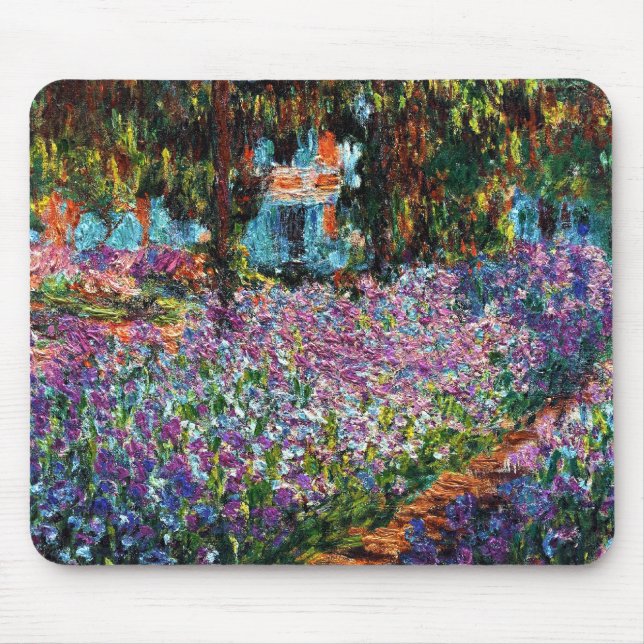 Claude Monet: Schwertlilien in Monets Garten Mousepad (Vorne)