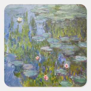 Claude Monet Seerosen 1915 Impressionistische Kuns Quadratischer Aufkleber