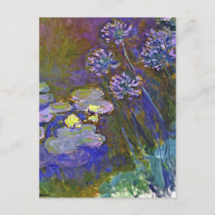 Claude Monet Seerosen Agapanthus Postkarte