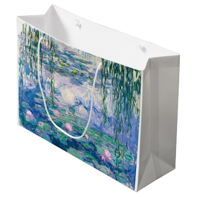 CLAUDE MONET - Seerosen Große Geschenktüte (Vorderseite Schrägansicht)